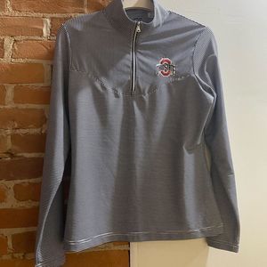 The Ohio State Buckeyes Cutter & Buck Womens Long Sleeve Evie Half Zip size M